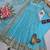 Skyblue fendy silk embroidered sequince work anarkali kurta set