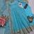 Skyblue fendy silk embroidered sequince work anarkali kurta set
