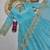 Skyblue fendy silk embroidered sequince work anarkali kurta set