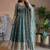 Teal fendy silk embroidered sequince work anarkali kurta set
