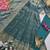 Teal fendy silk embroidered sequince work anarkali kurta set