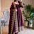 Wine fendy silk embroidered sequince work anarkali kurta set