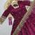 Wine fendy silk embroidered sequince work anarkali kurta set