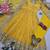 Yellow fendy silk embroidered sequince work anarkali kurta set
