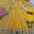 Yellow fendy silk embroidered sequince work anarkali kurta set