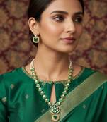 gold plated kundan pearl necklace set