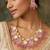 gold plated pink stone choker set
