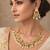 gold plated green beads necklace set