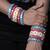Handcrafted Sky Blue & Rani pink Fabric Bangle Stack