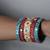 Handcrafted Sky Blue & Rani pink Fabric Bangle Stack