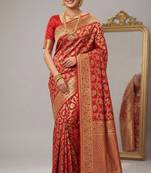 Kanchipuram cotton silk saree with gold zari work