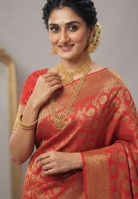 Kanchipuram cotton silk saree with gold zari work 2