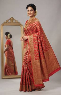 Kanchipuram cotton silk saree with gold zari work 3
