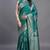 Teal radiance cotton silk saree with woven zari work