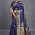 Blue elegance cotton silk saree with woven zari work