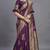 Purple cotton silk saree with woven zari work