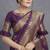Purple cotton silk saree with woven zari work