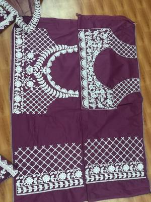 purple chinon silk designer lehenga choli with embroidered dupatta 4