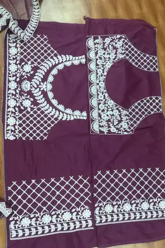 purple chinon silk designer lehenga choli with embroidered dupatta