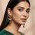 red green kundan drop earrings
