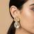 gold plated statement white stone cluster earrings