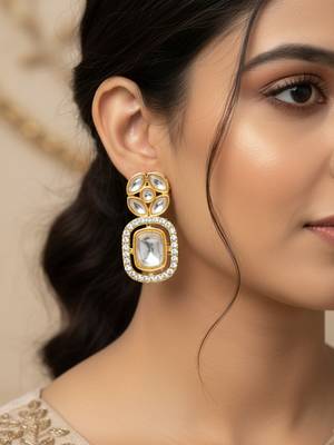 geometric crystal statement earrings 6