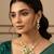 green enamel kundan necklace set