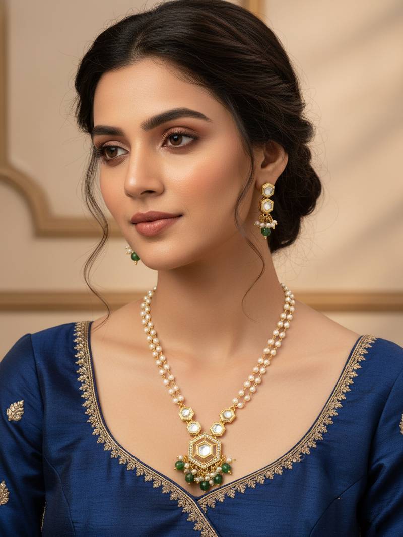 long pearl strand necklace set