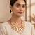 gold plated pink crystal necklace set