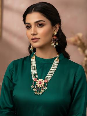 gold plated pearl rani haar set 1
