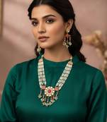 gold plated pearl rani haar set