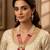 gold plated pearl long necklace set
