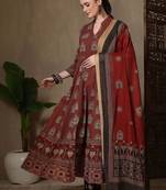 Women Ethnic Motifs Printed Panelled Pure Cotton Kurta with Trousers & With Dupatta