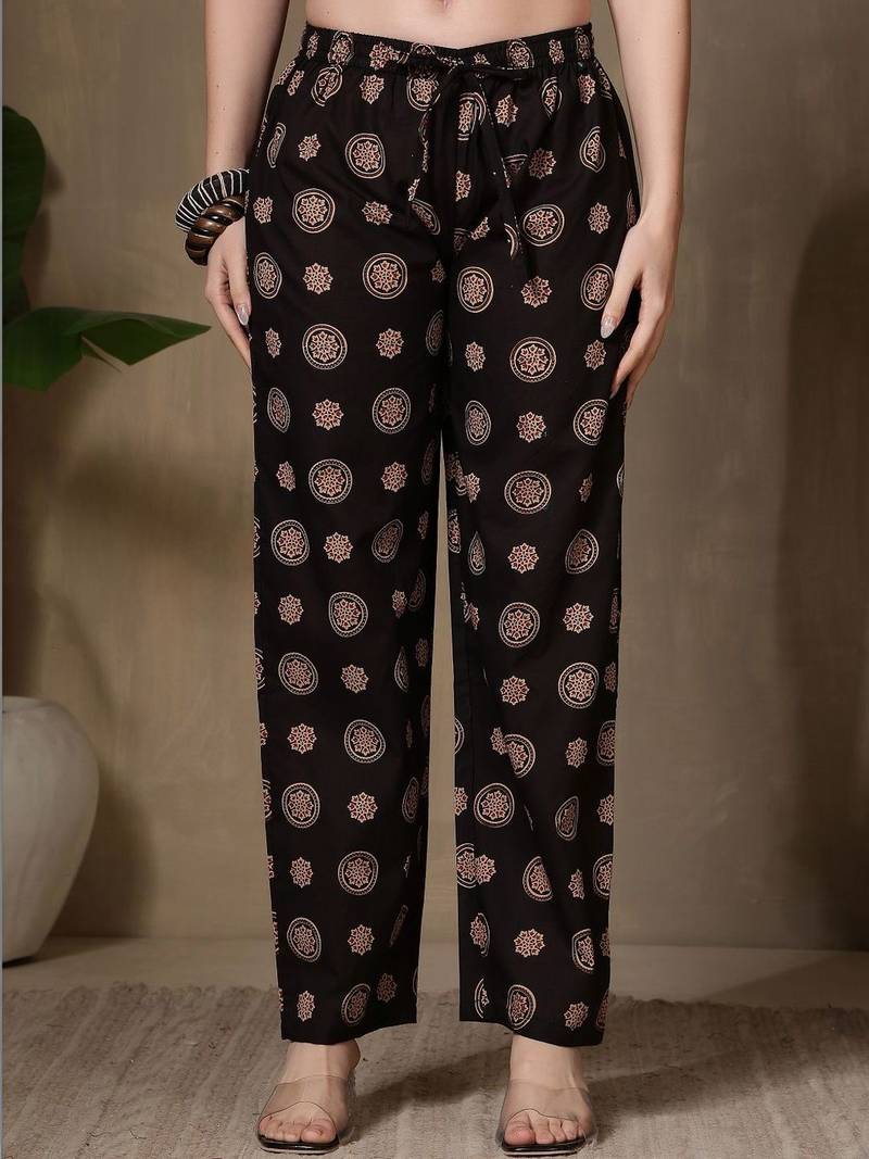 Women Ethnic Motifs Printed Panelled Pure Cotton Kurta with Trousers & With Dupatta