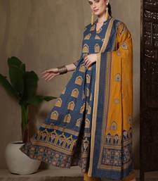 Women Ethnic Motifs Printed Empire Pure Cotton Kurta with Trousers & With Dupatta