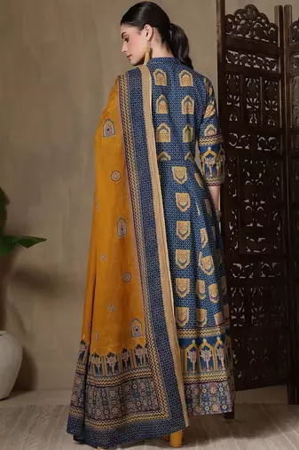 Women Ethnic Motifs Printed Empire Pure Cotton Kurta with Trousers & With Dupatta