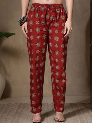 Women Ethnic Motifs Printed Angrakha Pure Cotton Kurta with Trousers & With Dupatta 5