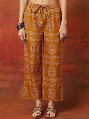 Chevron Printed V Neck Angrakha Anarkali Pure Cotton Kurta With Palazzos & Dupatta 7