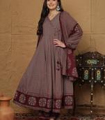 Women Printed Regular Pure Cotton Kurta with Palazzos & With Dupatta
