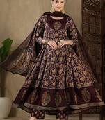 Women Floral Printed Empire Sequinned Pure Cotton Kurta with Trousers & With Dupatta