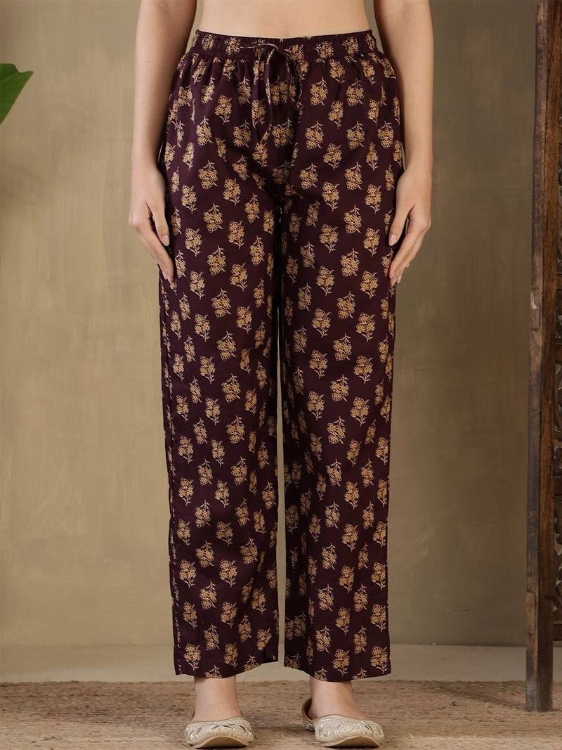 Women Floral Printed Empire Sequinned Pure Cotton Kurta with Trousers & With Dupatta