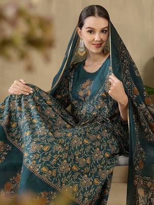 Women Floral Printed Panelled Pure Cotton Kurta with Trousers & With Dupatta 5