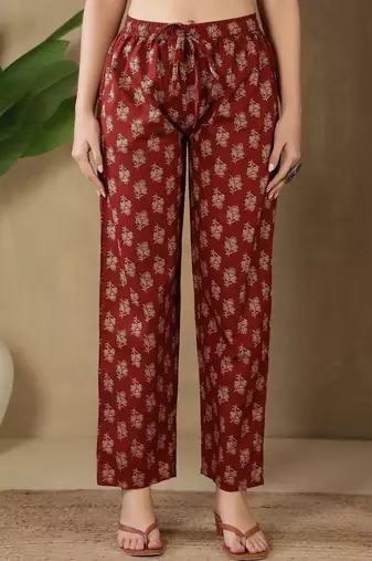 Women Ethnic Motifs Printed Empire Sequinned Pure Cotton Kurta with Trousers & With Dupatta