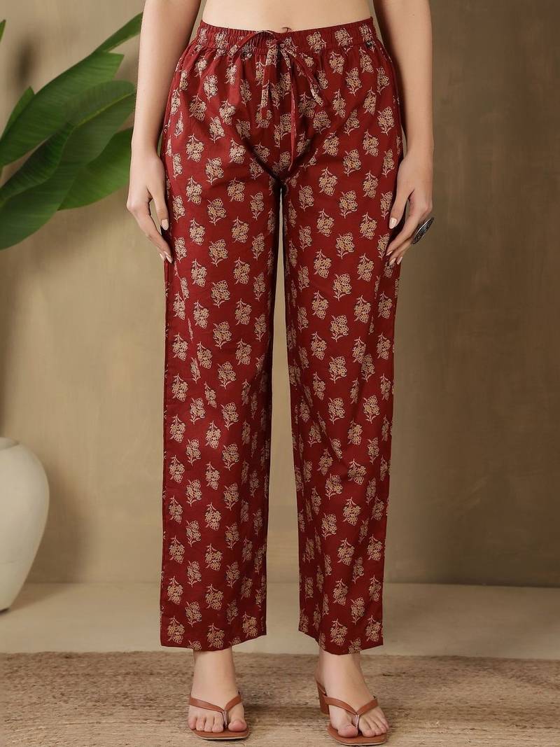 Women Ethnic Motifs Printed Empire Sequinned Pure Cotton Kurta with Trousers & With Dupatta