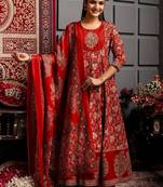 Women Ethnic Motifs Printed Cotton Anarkali Kurta with Trousers & Dupatta