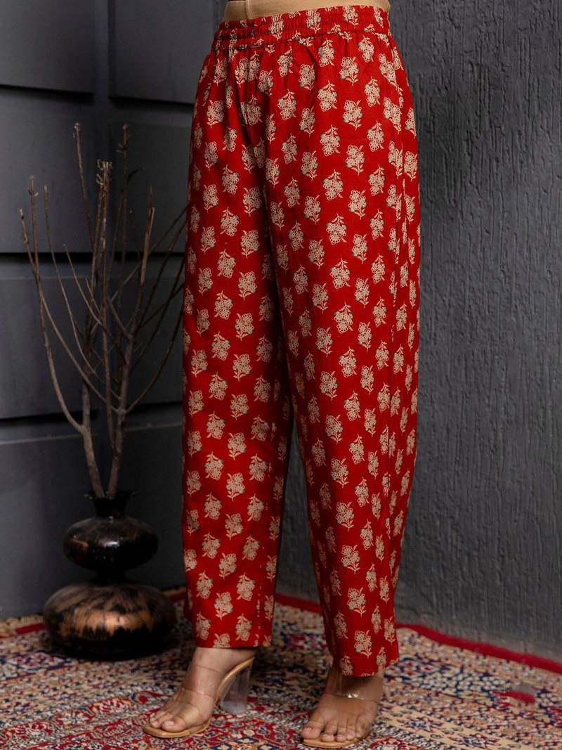 Women Ethnic Motifs Printed Cotton Anarkali Kurta with Trousers & Dupatta
