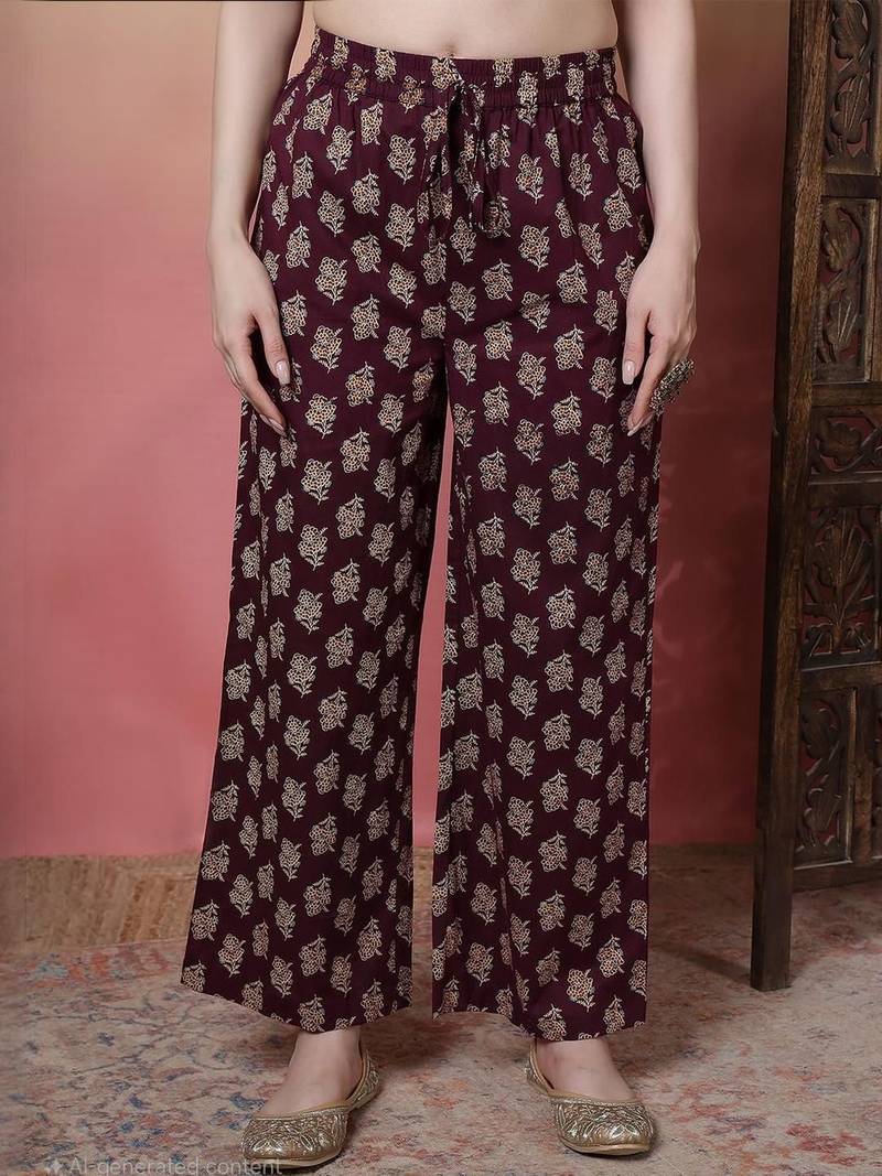 Women Burgundy Pure Cotton Kurta Sets