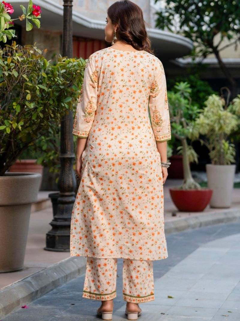 Women Floral Printed Regular Pure Cotton Kurta with Trousers & With Dupatta