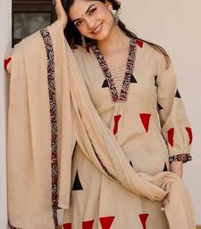 Women Printed Regular Pure Cotton Kurta with Palazzos & With Dupatta
