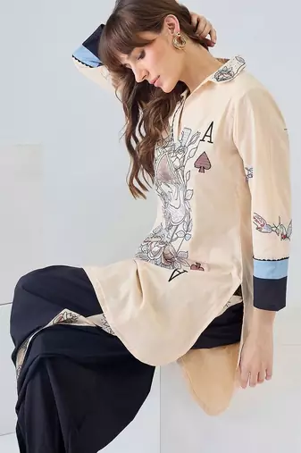 Women Printed Regular Pure Cotton Kurta with Harem Pants